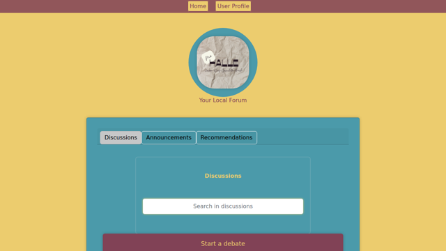 MaHalle v1 forum home, Discussions tab